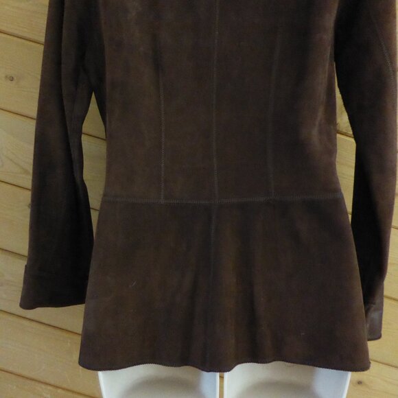 Vera Pelle Shasa Brown Reversible Genuine Leather Suede Jacket S Made in Italy - Picture 12 of 16
